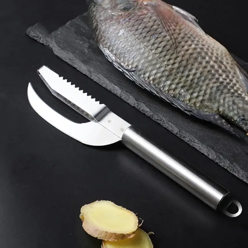 2in1 Fish Skin Brush Fast Remove Fish Scale Scraper Planer Tool Fish Scaler Fishing Knife Cleaning Tools Kitchen Accessories — image 2