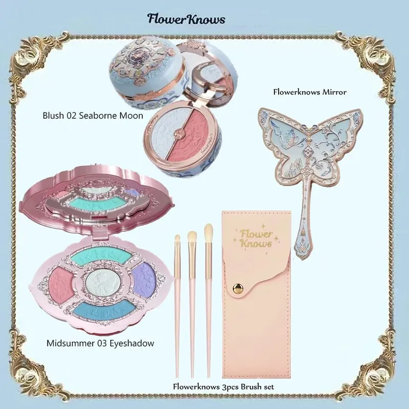 Flower Knows Makeup Set Box Full Swan Bear Garden Collection Embossed Blush Shine Lipstick Kit Foundation All in Maquiagem Kit
