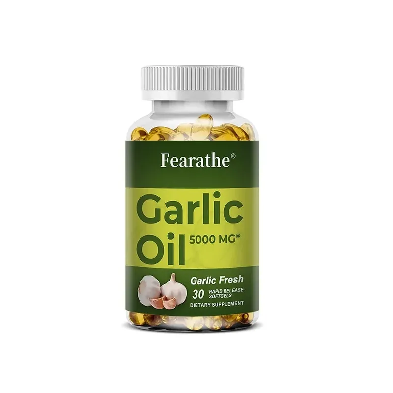 Premium Garlic Fresh 5000mg Garlic Oil Dietary Supplement for Heart Health and Circulation Support with Antioxidant NON-GMO