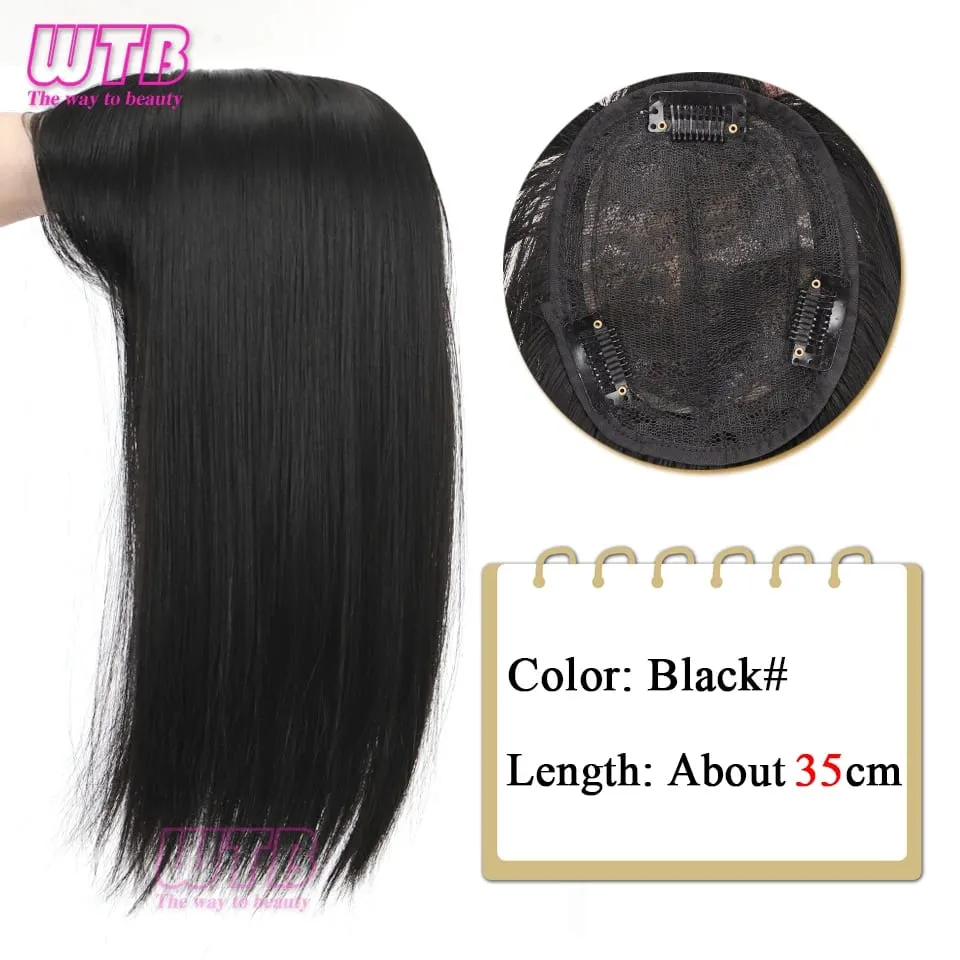 Synthetic Topper Clip In Hair Extensions with Bangs for Women Increase The Amount Of Hair On The Top Of The Head Cover The White — image 9