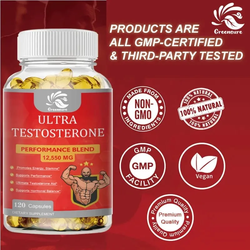 Greensure Male Energy Booster - Healthy Support to Help Boost Strength and Build Lean Muscle