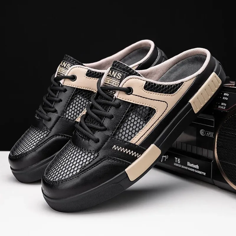 Men's Summer Oversized Mesh Half Slippers Lazy Shoes High Quality Outdoor Casual Shoes Sports Fashion Hollow Breathable Sandals — image 2