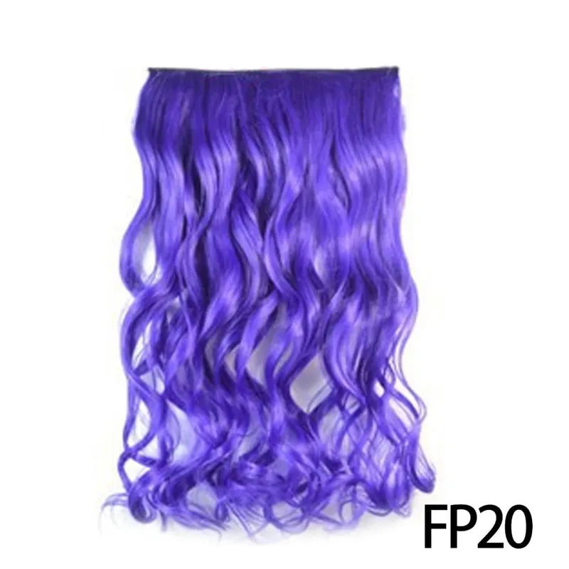Long Straight Curly One Piece 5clips Clip-in Extensions 22Inch Heat Resistant Hairstyles Colour Mix Blonde Hair Piece For Women — image 9