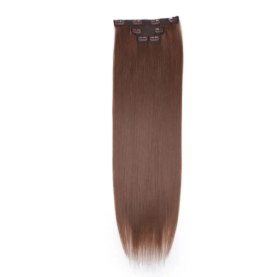 Long Straight Hairstyle 8 Clips In Hair Extensions Blonde 60CM Natural Synthetic Hair Daily Use Hairpiece Fake Hair — image 16
