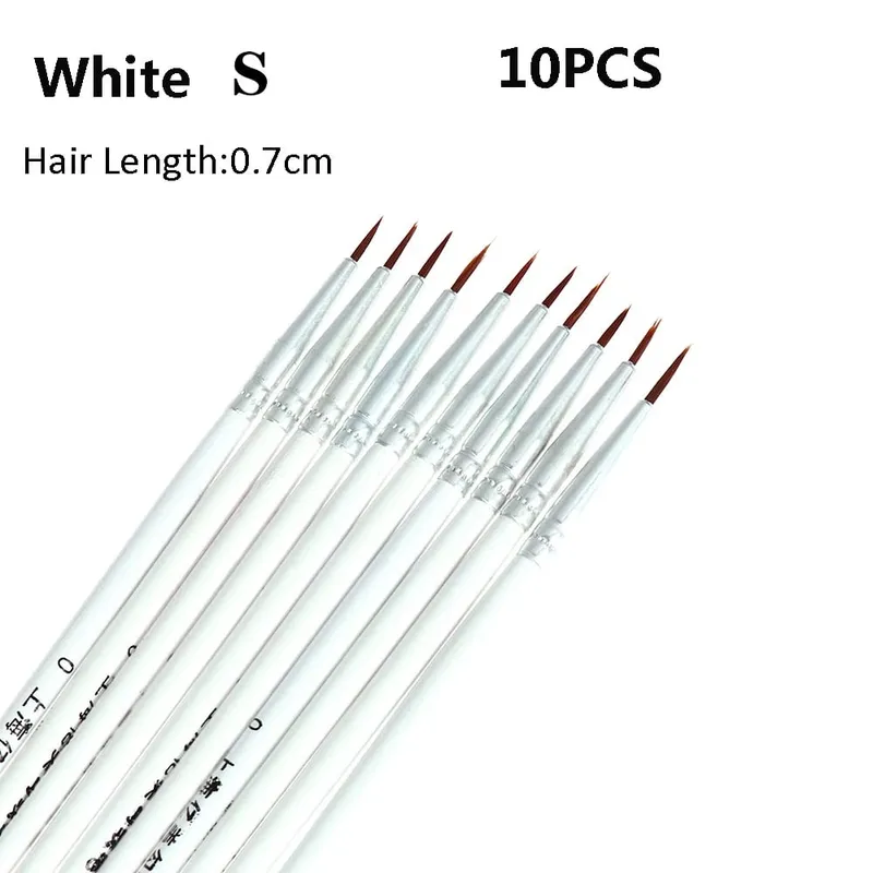 10Pcs Fine Hand Painted Thin Hook Line Pen Drawing Art Pen Nylon Brush Makeup Eyeliner Pen Detail Brush Cosmetics Art Supplies — image 9