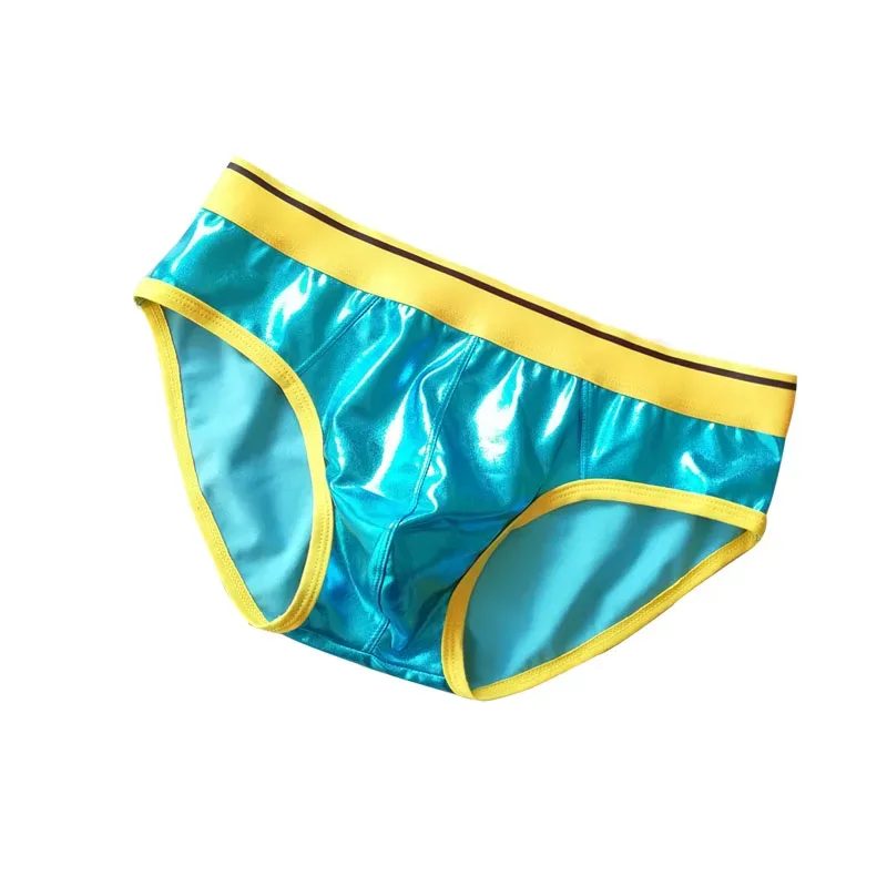 Sexy Men's Underwear Patent Leather Shinning Briefs Jockstrap Stretch Sissy Pouch Underwear Briefs Male Fashion Comforty — image 7