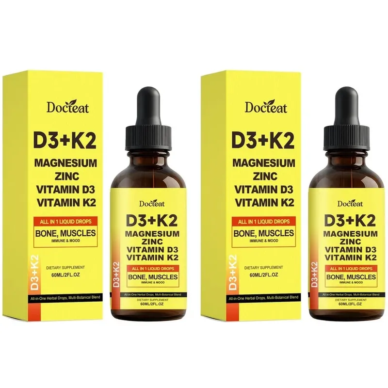 Docteat D3+K2 Liquid Drops with Magnesium Zinc & Vitamin D3 for Bone Health & Muscle Function Wellness Support Adults 60 ML — image 9