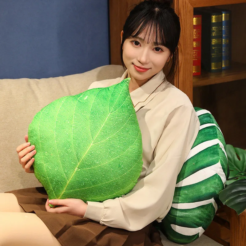 Creative Plant Leaves Plush Toys Maple Leaves Ginkgo Stuffed Dolls Small And Fresh Sofas Cushions Room Decor Exquisite Gifts — image 3