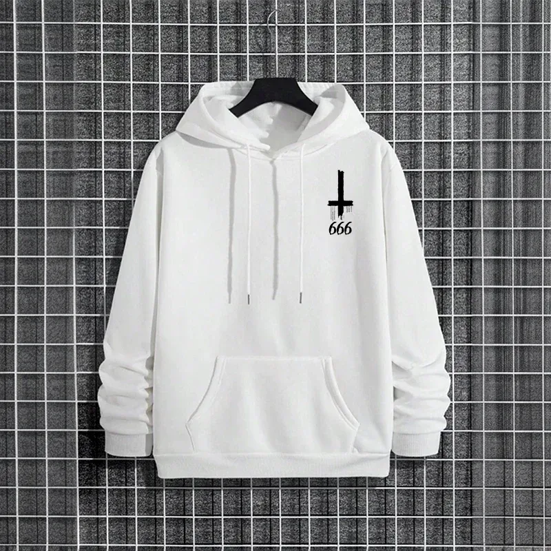 Mens Gothic Hoodie Satanic Symbol Print Street Fashion Warm Pullover Unisex Oversized Sweatshirt Outerwear Autumn Winter Outwear — image 12