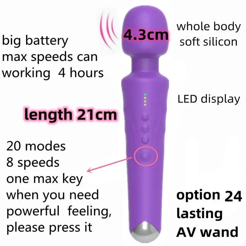 Body Massage Vagina Magic Wand Massager AV Vibrators Dildo Masturbator Product Clitoris Stimulator Adult Sex Toy Women Men Penis — image 24