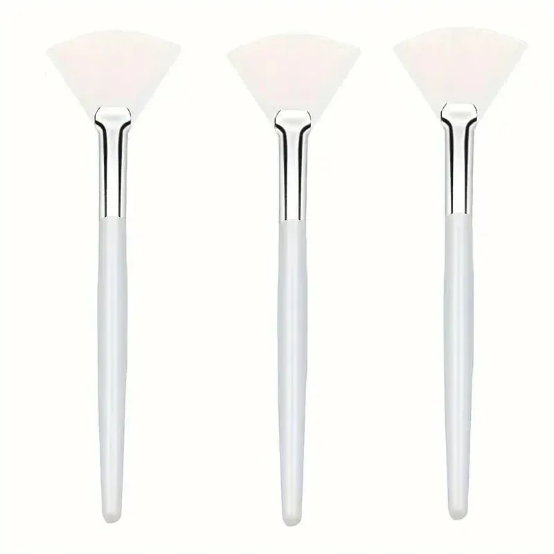 3/6/12pcs Practical Facial Brushes Fan Shape Brush Flat Head Face Mask Applicator Soft Portable Mask Brushes Cosmetic Tools