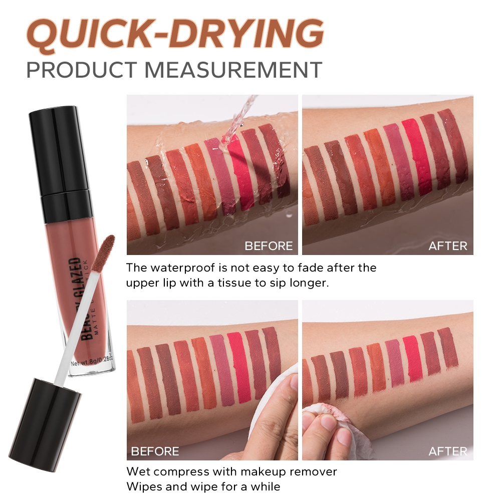Beauty Glazed 20 Colors Long Lasting Waterproof Matte Lipstick Lip Tint Smooth Lightweight Lip Makeup — image 7