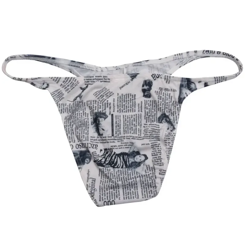 Sexy The Newspaper Printed Underwear Men Pants Bikini Mini Briefs Men's Super Soft & Smooth Briefs — image 8