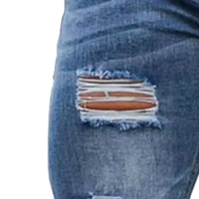 Men's Dropship Custom Label Logo High Quality Y2K Zipper Ripped Skinny Denim Jeans Pants for Men Streetwear Clothing