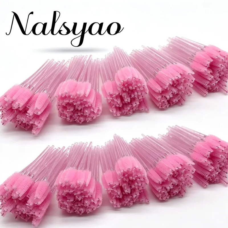 wholesale yelash brush makeup brushes 50pcs comb disposable mascara individual 6 color applicator wand lash makeup brushes tools — image 3