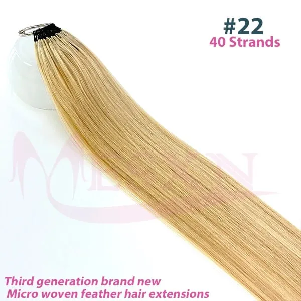 Third New Feather Hair Extensions 100% Human Hair Real Natural Hair Comfortable And Invisible Brown Blonde 613 Color — image 13