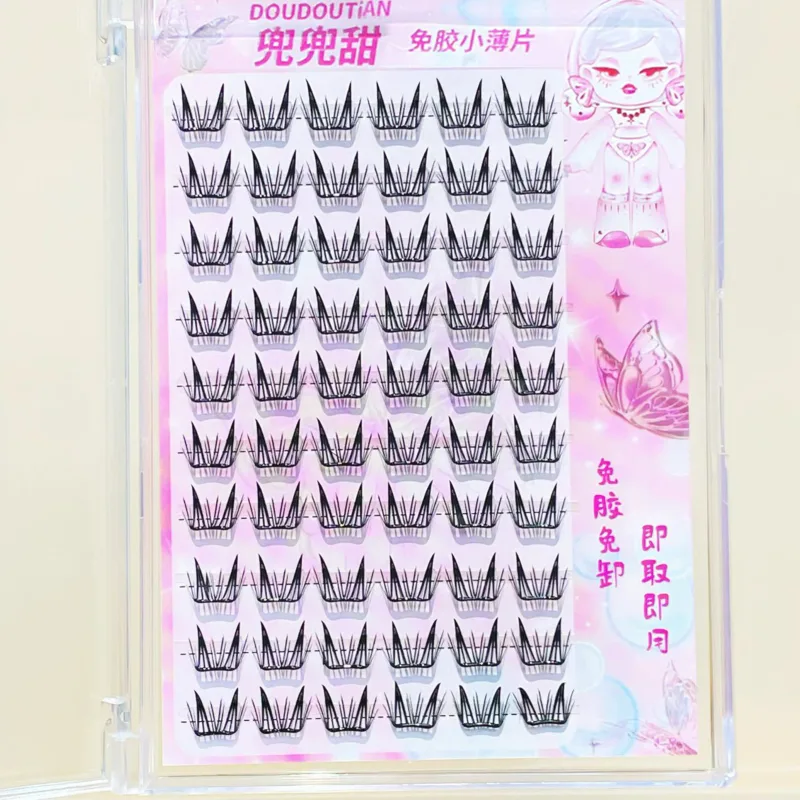 Umělé řasy C Curl Natural & Wispy Lash Wisps Samolepicí řasy Manga Perfektní pro dívky Night Out Eye Makeup Tools — image 11