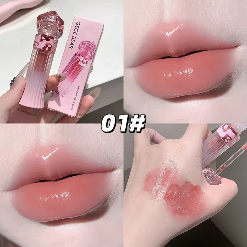 Gege Bear Water Light Lip Llaze Set Mirror Lipstick Lip Gloss Hydrating Moisturizing Long Lasting Gift for Lover — image 12
