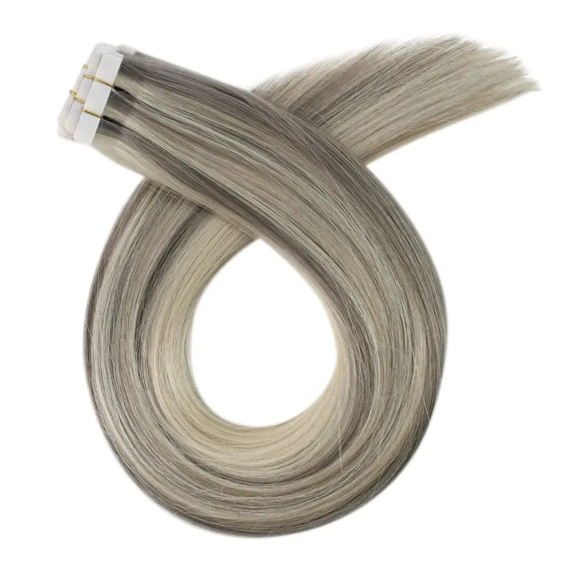 Moresoo Seamless Hair Injection Tape in Extension Real Human Virgin Hair Brazilian Straight Invisible Tape in Hair 10A Grade