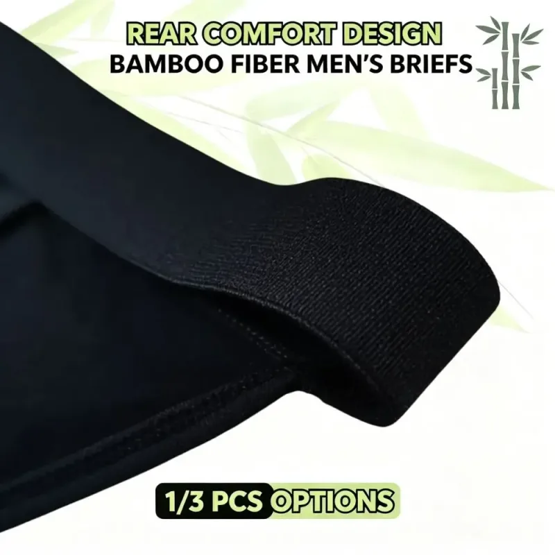 Calzoncillos de bikini de corte alto para hombres de fibra de bambú suave Bolsa integrada Ropa interior atlética que absorbe la humedad para entrenamiento en gimnasio 1 juego de 3 piezas