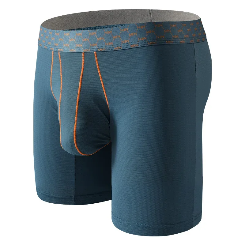 Men's five-point pants contrasting panties ice silk mid-waist breathable men's boxer panties 2519 — image 2