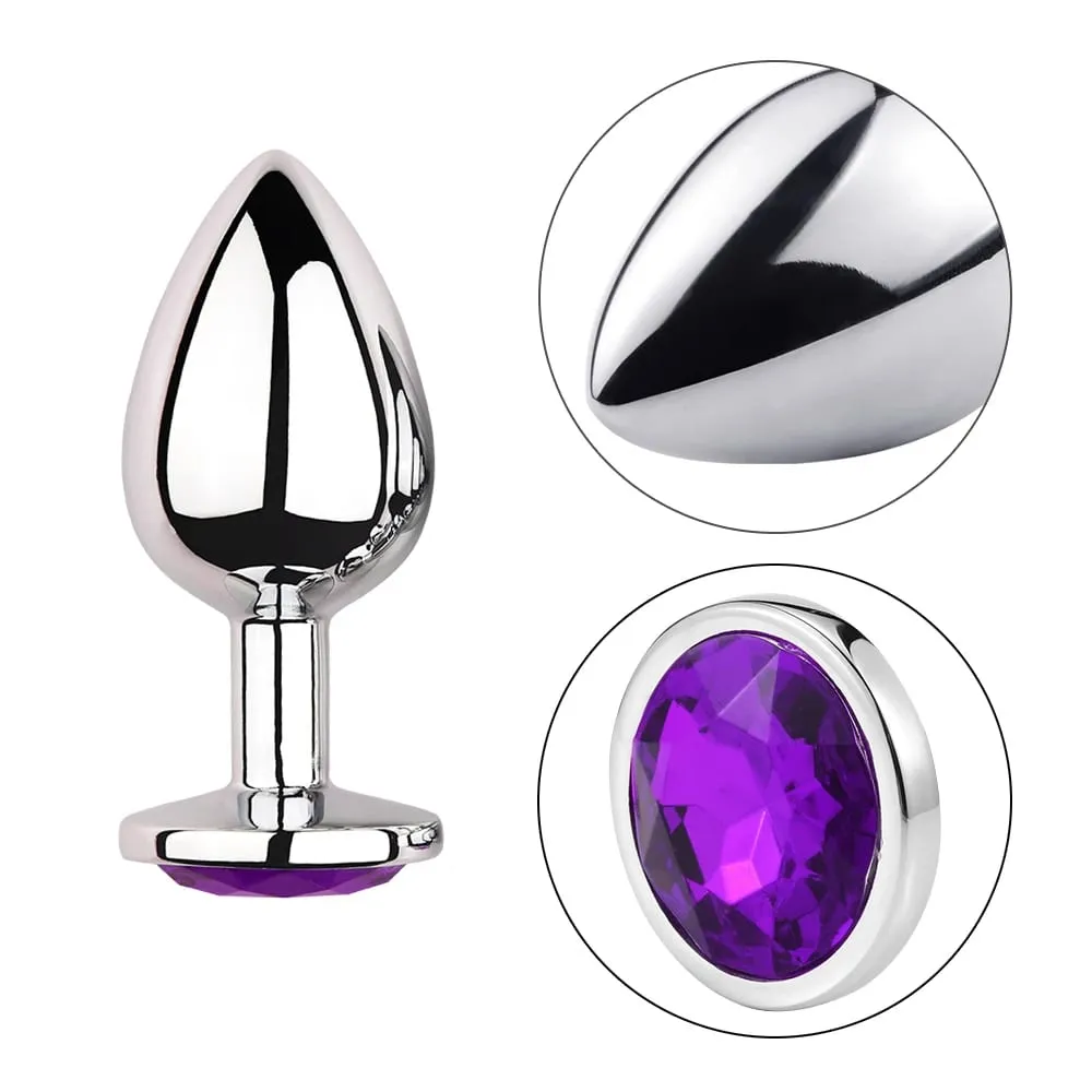1Pcs Metal anal plug Jewelry base novice player to senior player 5 size Butt g-point massage sex toys