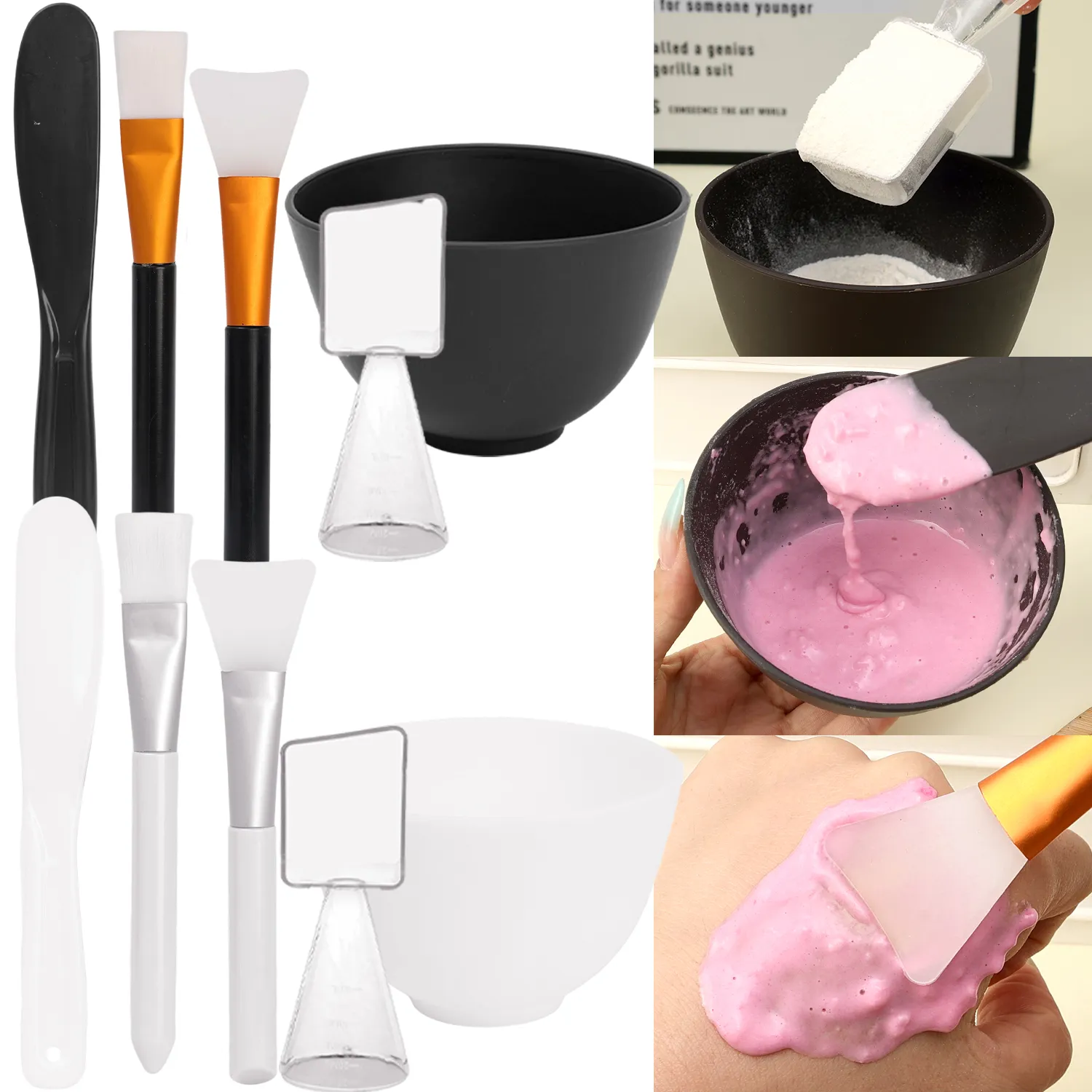 5pcs/set Silicone Mask Bowl Easy To Use DIY Face Mask Mixing Bowl Makeup Brushes Spatula Beauty Skin Care Tools Face Makeup