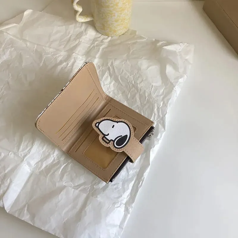 Snoopy Cute Purses Women Men Wallets Cartoon Anime Graphic Print Card Packs Portable Large Capacity Wallet Birthday Gifts