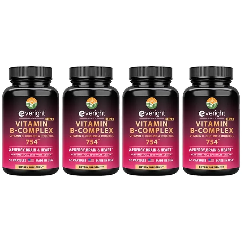 Vitamin B Complex for Energy Brain & Heart Support - with B1 B2 B3 B5 B6 B7 B8 B9 B12 with Vitamin C Choline Inositol — image 10