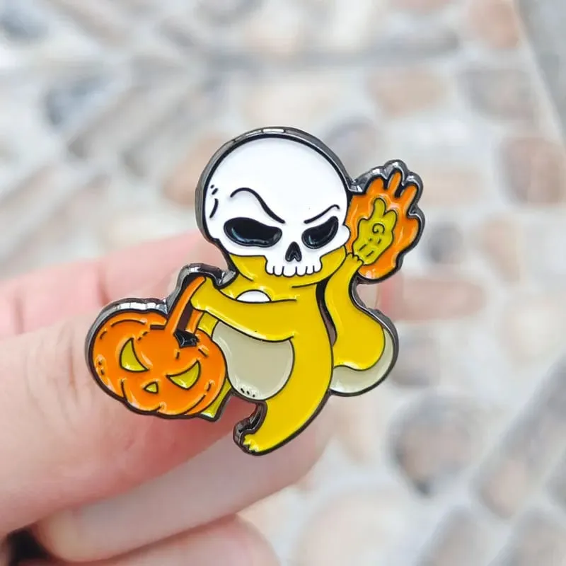 Anime Pokemon Charmander Spille smaltate Colleziona dinosauro Kawaii Spilla in metallo cartone animato Zaino Cappello Borsa Colletto Distintivi con risvolto — image 7