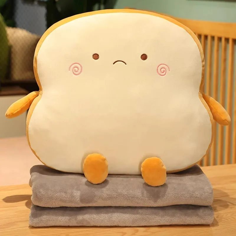 45x40cm Sop Bread Food Plush Pillow Stuffed Emotion Happy Smiling Squishy Seat Cushion Throw Pillow Lumbar Support Man Gift — image 14
