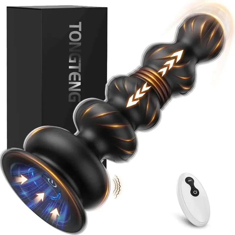 Thrusting Anal Beads Prostate Massager Anal Vibrator Toys Butt Plug Trainer Vibrating Thrusting Sex Toys for Men Women Adult — image 1