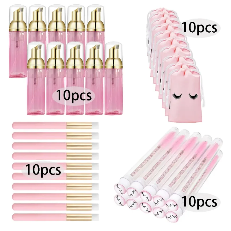 20/40 ks 60ml plastové plnitelné nepropustné lahvičky s prázdnou pumpičkou na řasy Sada cestovního dávkovače mýdla na mýdlo na make-up — image 22