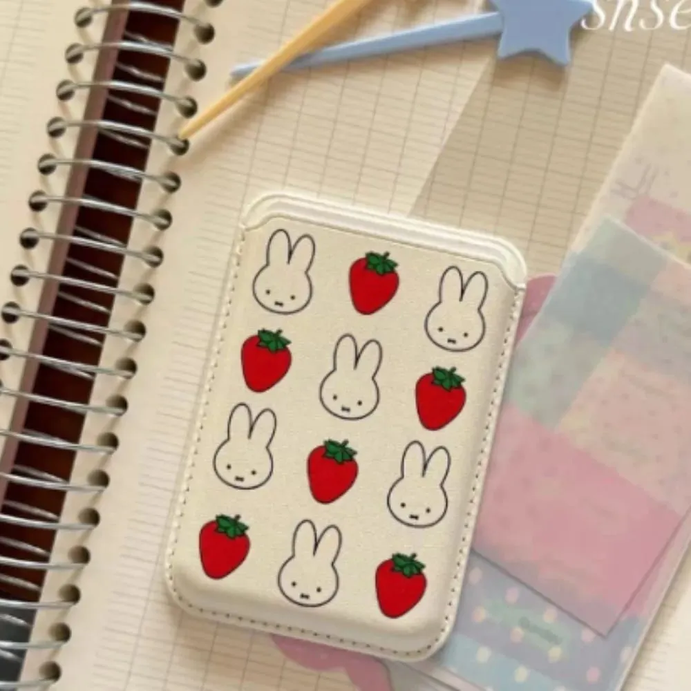 Kawaii Miffy Rabbit Magnetic Card Case Cute Cartoon Line Dog/Strawberry Miffy Card Case Suitable for 16Promax 15Pro 14Plus — image 5