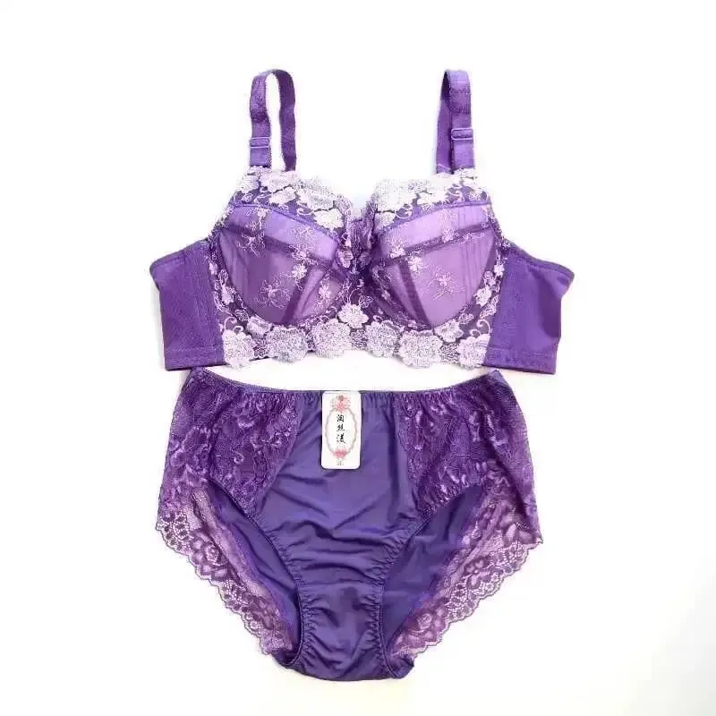 ชุดชั้นในชุดชั้นใน Bras สำหรับชุดชั้นในสตรีชุด Intimates เย็บปักถักร้อย Plus ขนาดเสื้อผ้า 2 ชิ้น Bra ชุด B C D E F G H