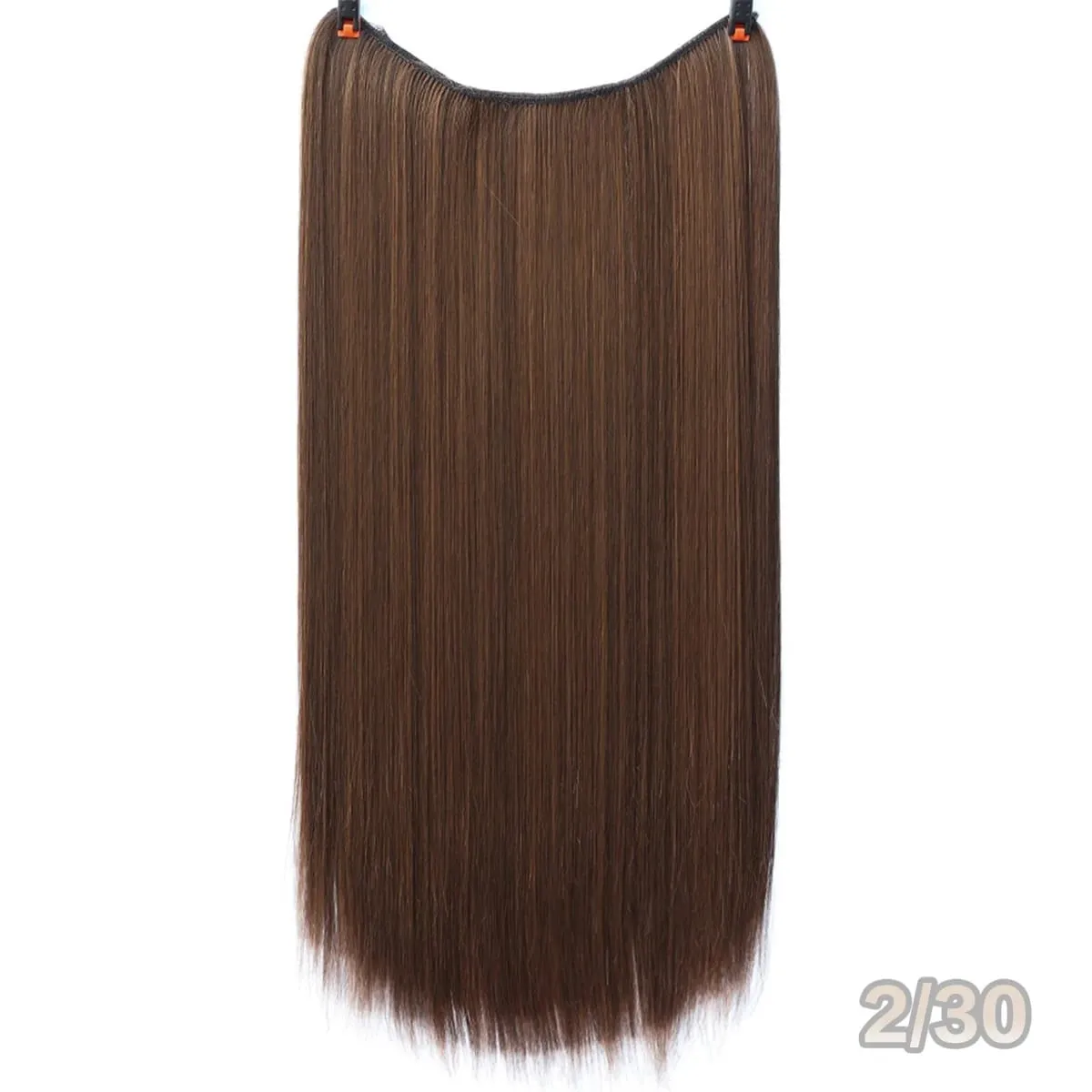 Extensões de cabelo sintético sem clipes falso ombre loira marrom preto natural cabelo reto falso peruca para mulher