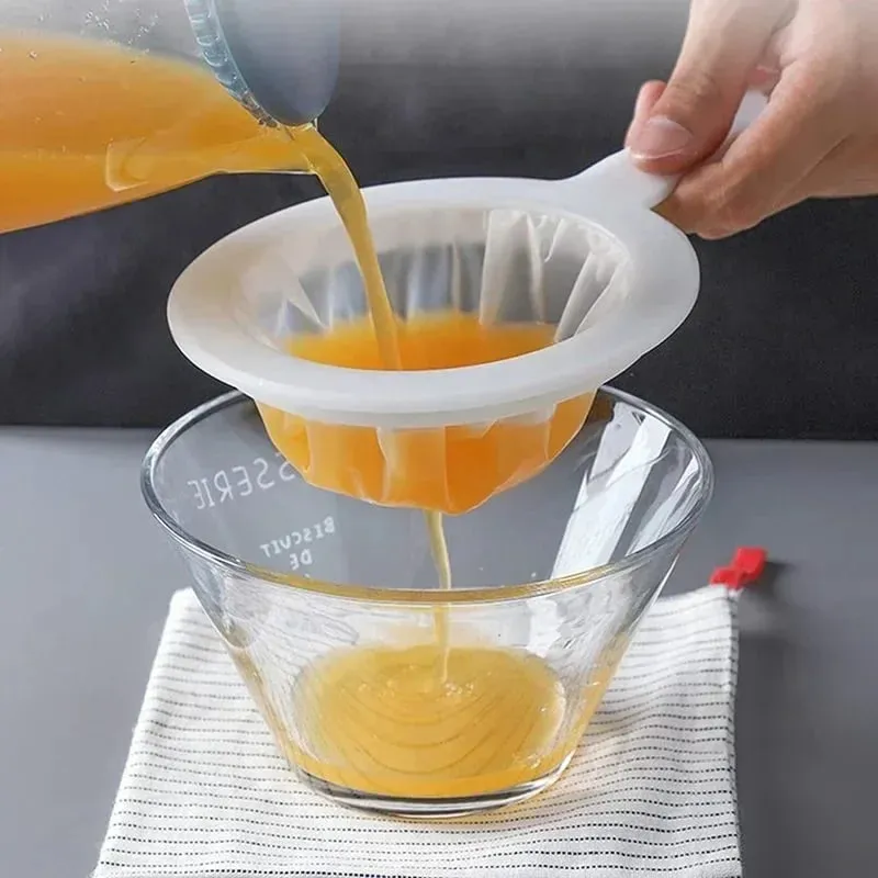 120 200 400 Mesh Kitchen Ultra-Fine Nylon Mesh Strainer Plastic Sieve Filter Spoon For Soy Milk Coffee Milk Yogurt Juice — image 4
