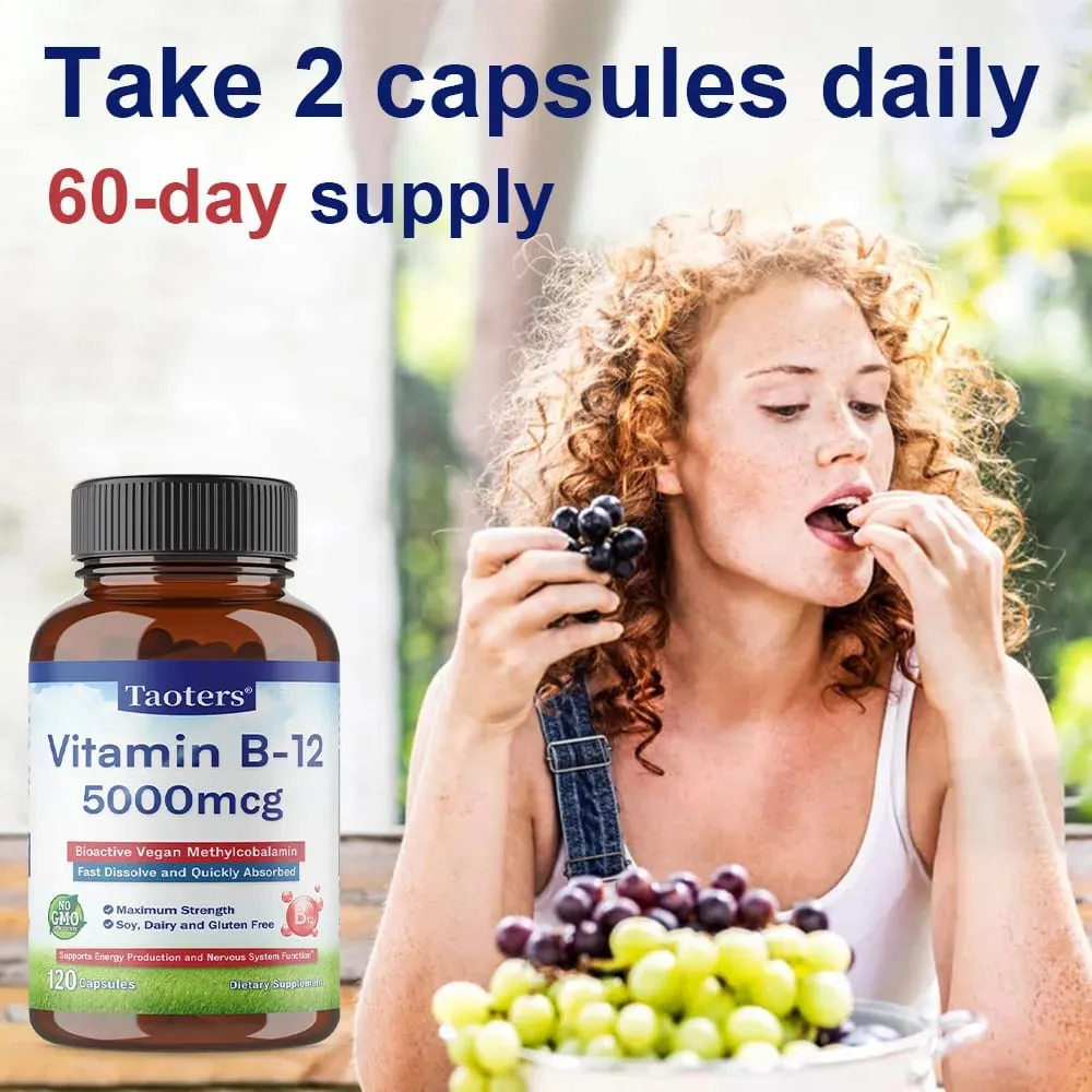 Βιταμίνη B12 5000 Mcg - Extra Strength - Συμπλήρωμα για την υποστήριξη των επιπέδων ενέργειας Ψυχική διαύγεια Νευρικό σύστημα Υγεία — image 6