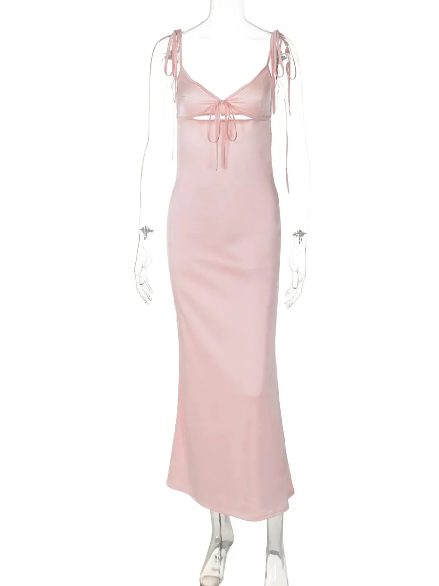 Hugcitar V-Ausschnitt, solide Slips, rückenfrei, aushöhlen, Schnürung, sexy, figurbetont, Maxi-Abschlussballkleid, Sommer, Damen, elegante Outfits, Geburtstagsparty — image 7