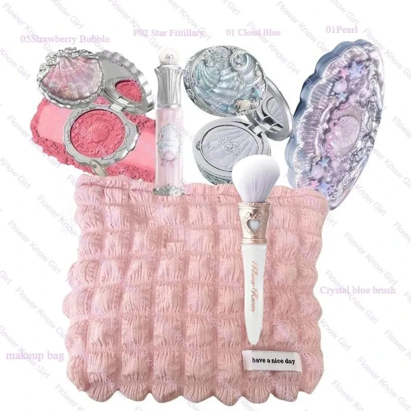 Flower Knows Shell's Jewel Collection Makeup Kit Full Professional Face Palette Blush Eyeshadow Lip Cream Highlighter Balm Sets — image 9