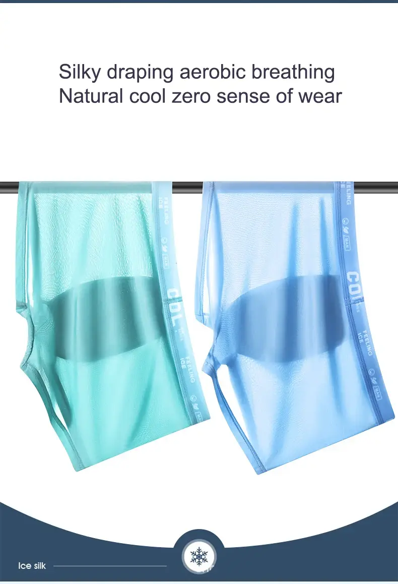 Boxers Ice Silk Man Underwear Graphene Men Underpants Breathable Comfortable Men's Panties Ultrathin Shorts Trunk Plus Size 6XL — image 15
