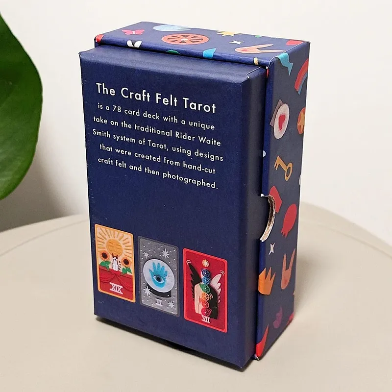 The Craft Felt Tarot 12*7 ซม. 78 ดาดฟ้าที่ไม่ซ้ำกัน Hand - Cut Felt Art Rider แปลก Divination ชุดกล่องแข็ง