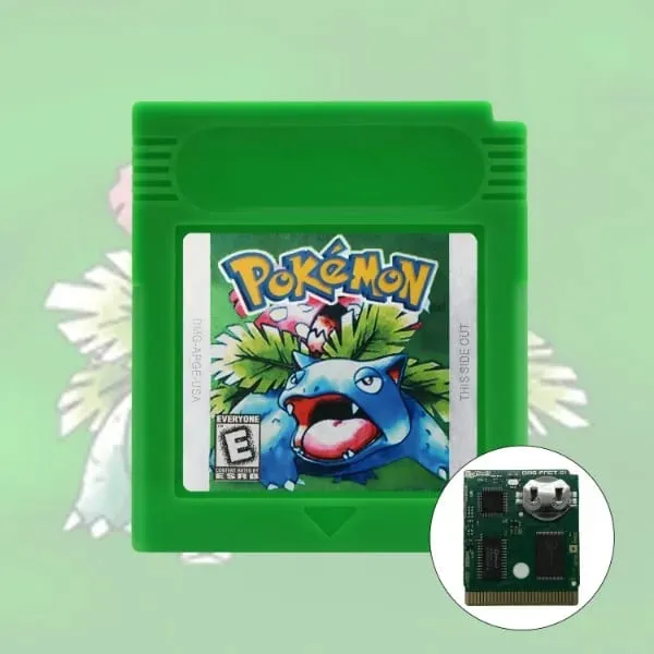 GB/GBC RTC Pokemon Blue/Crystal/Green/Gold/Red/Silver/Yellow Video Game Cartridge with Battery USA Version