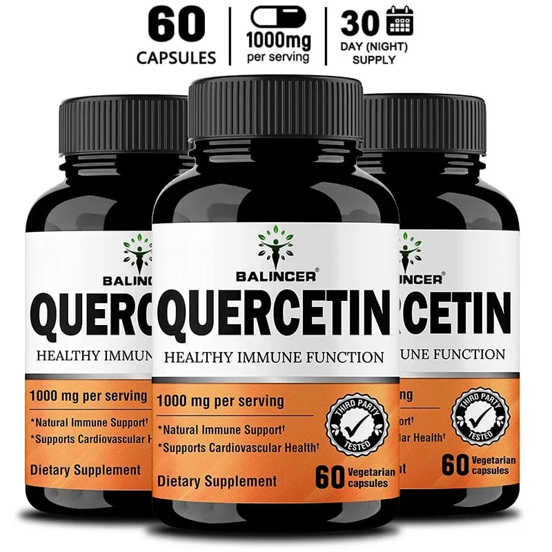 Natural Quercetin Supplement Vegan Capsules Bioflavonoid Support - Supports immune health and energy levels — image 1