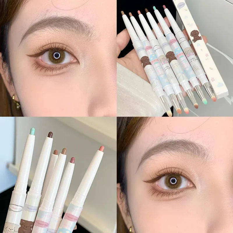 Perlglanz-Trauben-Eyeliner-Gel mit Pinselmischung, seidig glatt, Teebraun, Rosa, liegend, Seidenraupe, wasserfest, Eyeliner-Stift, Make-up — image 11