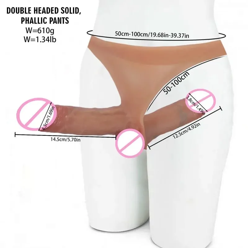 Silikon Double Penis Dildo Memakai Celana Kontol Realistis Penis Mainan untuk Pasangan Lesbian Tali Masturbasi Mainan Seks Dewasa