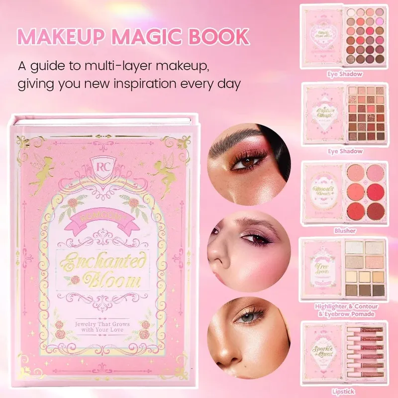 5 Layers All In One Makeup Book Palette 48 Eyeshadow+6 Blush+Contour Highlight Brow Pomade+6 Lipstick Full Face Makeup Kit