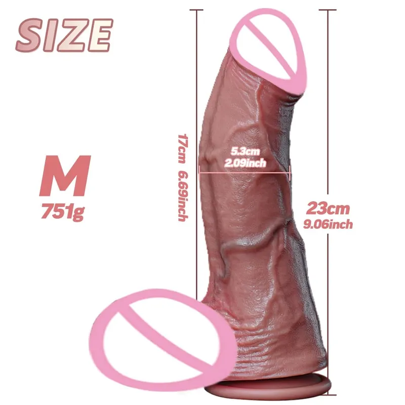 Realistisk blød stor dildo XXL porno Kæmpe tyk falsk penis dobbelt silikone pik Kvinde Mand Onani Sugekop Analsex legetøj