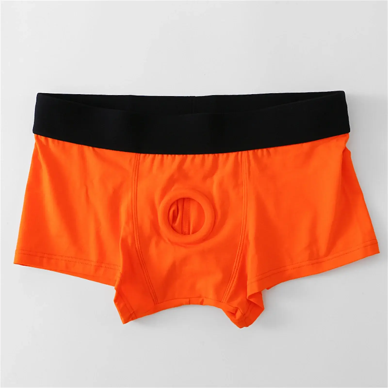 Men Underpants Open Pouch Hole Boxer Shorts Cockring Panties Cock Silicone Ring Cotton Underwear Boxershorts — image 9