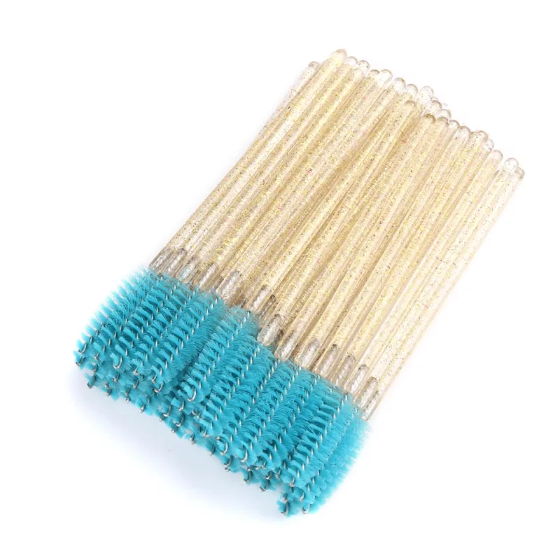 50pcs Disposable Eyelash Brushes Extension Crystal Eyebrow Brush Mascara Wand Eye Lashes Cosmetic Tool Set Makeup Beauty